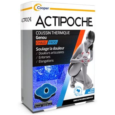 Cooper ACTIPOCHE Coussin thermique Thermothérapie Contractures musculaires et douleurs articulaires Genou Microbilles 1 unité - Publicité Cooper ACTIPOCHE Coussin thermique Thermothérapie Contractures musculaires et douleurs articulaires Genou Microbilles 1 unité - Publicité