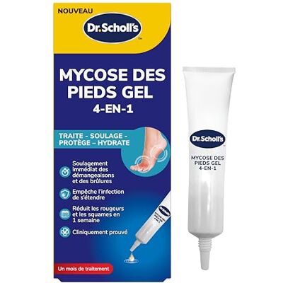 Scholl Gel 4-en-1 Traitement Mycose des Pieds – Soulage immédiatement les démangeaisons et brûlures, détruit les champignons responsables de la mycose des pieds, 10 ml - Publicité Scholl Gel 4-en-1 Traitement Mycose des Pieds – Soulage immédiatement les démangeaisons et brûlures, détruit les champignons responsables de la mycose des pieds, 10 ml - Publicité