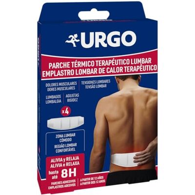 Urgo Patch thermique thérapeutique lombaire Indiqué pour les douleurs musculaires et articulaires Boîte de 4 patchs de 9 cm x 28,8 cm - Publicité Urgo Patch thermique thérapeutique lombaire Indiqué pour les douleurs musculaires et articulaires Boîte de 4 patchs de 9 cm x 28,8 cm - Publicité