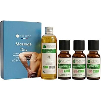 Voshuiles - Massage Du Dos - Gaulthérie couchée - Menthe poivrée - Kit huile massage - Publicité Voshuiles - Massage Du Dos - Gaulthérie couchée - Menthe poivrée - Kit huile massage - Publicité