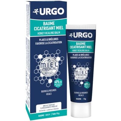 Urgo Baume Cicatrisant Miel Médical Plaies & Brûlures superficielles 15g - Publicité Urgo Baume Cicatrisant Miel Médical Plaies & Brûlures superficielles 15g - Publicité