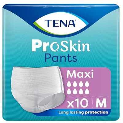 TENA Pantalon Proskin Maxi (taille M) 10 pièces, l'emballage peut varier - Publicité TENA Pantalon Proskin Maxi (taille M) 10 pièces, l'emballage peut varier - Publicité