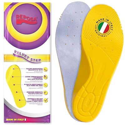 REPOSA Velvet Step Semelles Chaussures Hommes et Femmes avec Texture Veloutée, Semelles Orthopédiques pour Le Travail, Le Sport et l'Usage Quotidien Semelle Universelle pour Une Posture Correcte - Publicité REPOSA Velvet Step Semelles Chaussures Hommes et Femmes avec Texture Veloutée, Semelles Orthopédiques pour Le Travail, Le Sport et l'Usage Quotidien Semelle Universelle pour Une Posture Correcte - Publicité