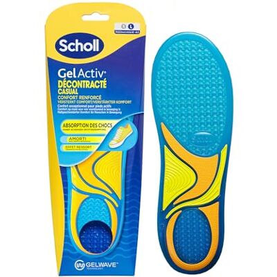 Scholl Semelles GelActiv Décontracté pour chaussures hommes Un confort renforcé par la mousse à mémoire de forme et la technologie GelWave tout au long de la journée Taille 40 à 46,5 - Publicité Scholl Semelles GelActiv Décontracté pour chaussures hommes Un confort renforcé par la mousse à mémoire de forme et la technologie GelWave tout au long de la journée Taille 40 à 46,5 - Publicité