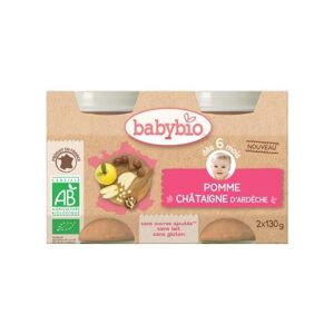 BabyBio Petits Pots Pomme Chataîgne 2X130g - Publicité