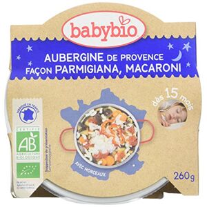 Babybio Assiette Aubergines de Provence Façon Parmigiana/Macaroni 15+ Mois 260 g Lot de 4 - Publicité