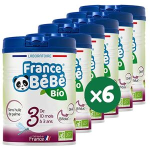 FRANCE BéBé BIO Lait infantile de croissance bébé 3ème âge en poudre Lait fabriqué en France 13 Vitamines 12 Minéraux Pack 6 boîtes de 800g - Publicité FRANCE BéBé BIO Lait infantile de croissance bébé 3ème âge en poudre Lait fabriqué en France 13 Vitamines 12 Minéraux Pack 6 boîtes de 800g - Publicité
