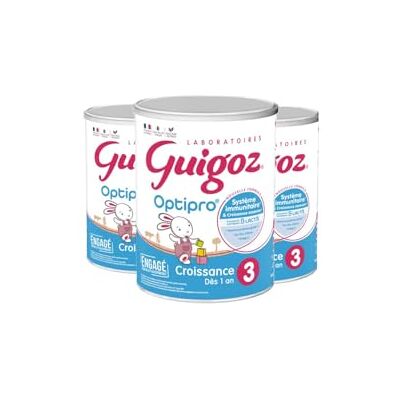Nestlé Guigoz Optipro 3 Lait de Croissance en Poudre Lot de 3 x 830g - Publicité Nestlé Guigoz Optipro 3 Lait de Croissance en Poudre Lot de 3 x 830g - Publicité