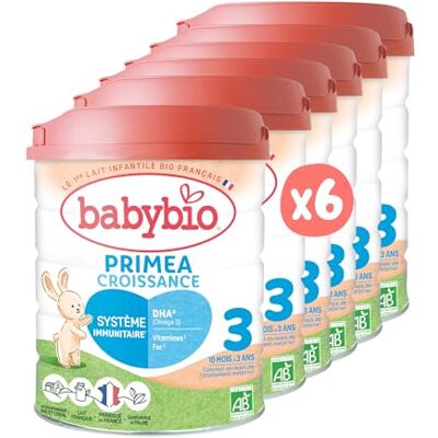 Babybio Lait Infantile Primea 3ème Âge 800g dès 10 Mois BIO Fabriqué en France Sans Huile de Palme Lot de 6 - Publicité Babybio Lait Infantile Primea 3ème Âge 800g dès 10 Mois BIO Fabriqué en France Sans Huile de Palme Lot de 6 - Publicité