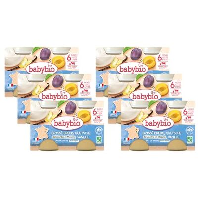 Babybio Petits Pots Brassé Brebis Quetsche Vanille 2x130g 6+ Mois Lot de 6 BIO - Publicité Babybio Petits Pots Brassé Brebis Quetsche Vanille 2x130g 6+ Mois Lot de 6 BIO - Publicité