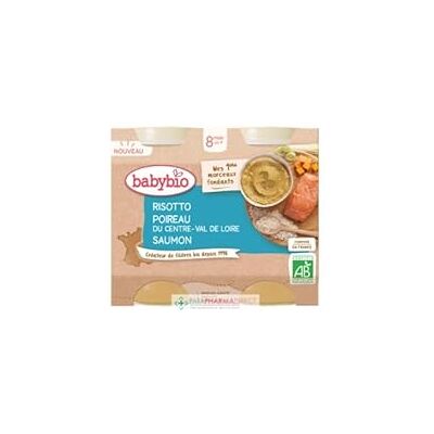 Babybio RISOTTO 8 MOIS ET + POIREAU SAUMON 2 X 200G - Publicité Babybio RISOTTO 8 MOIS ET + POIREAU SAUMON 2 X 200G - Publicité