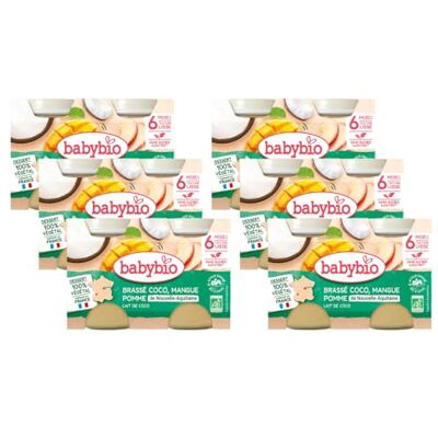 Babybio Petits Pots Brassé Végétal Coco Mangue Pomme 2x130g 6+ mois Lot de 6 BIO - Publicité Babybio Petits Pots Brassé Végétal Coco Mangue Pomme 2x130g 6+ mois Lot de 6 BIO - Publicité