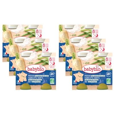 Babybio Pots Panais/Haricots Verts de Vendée Riz 400 g Lot de 6 Bio - Publicité Babybio Pots Panais/Haricots Verts de Vendée Riz 400 g Lot de 6 Bio - Publicité