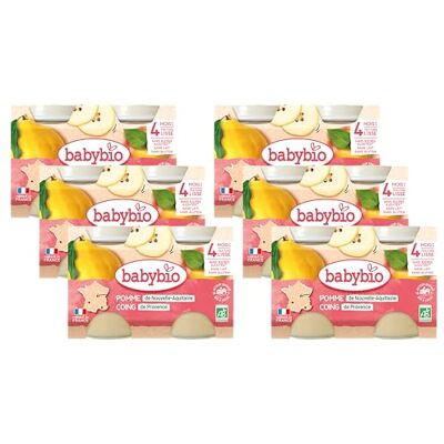 Babybio Petits Pots Pomme d'Aquitaine Coing 2x130 g PACK de 6 4 Mois BIO - Publicité Babybio Petits Pots Pomme d'Aquitaine Coing 2x130 g PACK de 6 4 Mois BIO - Publicité