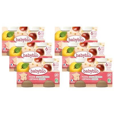 Babybio Petits Pots Pomme Châtaigne 2x130 g BIO Lot de 6 - Publicité Babybio Petits Pots Pomme Châtaigne 2x130 g BIO Lot de 6 - Publicité