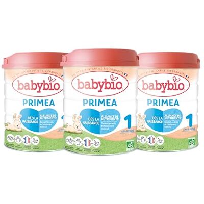 Babybio Lait Infantile Primea 1er Âge 800g de 0 à 6 Mois BIO Fabriqué en France Sans Huile de Palme Lot de 3 - Publicité Babybio Lait Infantile Primea 1er Âge 800g de 0 à 6 Mois BIO Fabriqué en France Sans Huile de Palme Lot de 3 - Publicité