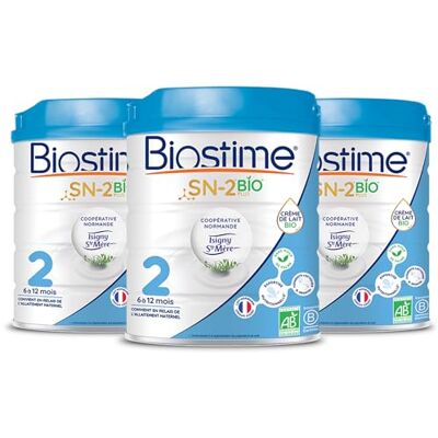 Biostime SN-2 Bio Plus Lot de 3 Laits infantiles Bio 2ème âge en poudre de 6 à 12 mois (800g) DERNIERS LOTS DISPONIBLES (Date limite d'utilisation optimale au 08/10/2026) - Publicité Biostime SN-2 Bio Plus Lot de 3 Laits infantiles Bio 2ème âge en poudre de 6 à 12 mois (800g) DERNIERS LOTS DISPONIBLES (Date limite d'utilisation optimale au 08/10/2026) - Publicité