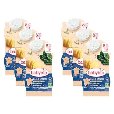 Babybio Bols Pomme de Terre Epinard Chèvre BIO 8+ Mois 2x200g Lot de 6 - Publicité Babybio Bols Pomme de Terre Epinard Chèvre BIO 8+ Mois 2x200g Lot de 6 - Publicité