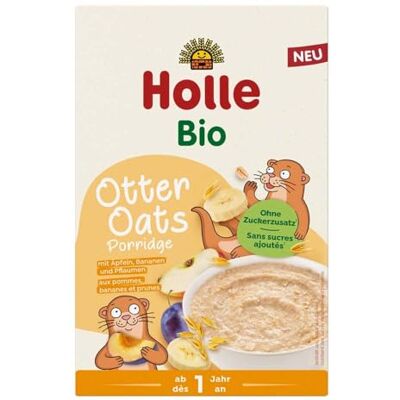 Holle Porridge bio Loutre avec pommes, bananes et prunes, 200 g (1) - Publicité Holle Porridge bio Loutre avec pommes, bananes et prunes, 200 g (1) - Publicité