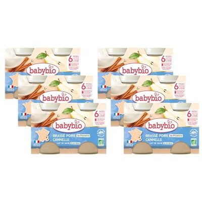 Babybio Lait de Vache français Petits Pots Brassé Poire de Provence Cannelle 2x130g 6 Mois BIO Lot de 6 - Publicité Babybio Lait de Vache français Petits Pots Brassé Poire de Provence Cannelle 2x130g 6 Mois BIO Lot de 6 - Publicité