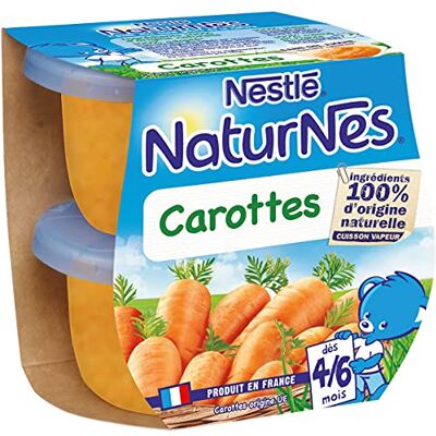 Naturnes Nestlé Bébé Carottes dès 4/6 mois 2 x 130g Lot de 6 - Publicité Naturnes Nestlé Bébé Carottes dès 4/6 mois 2 x 130g Lot de 6 - Publicité