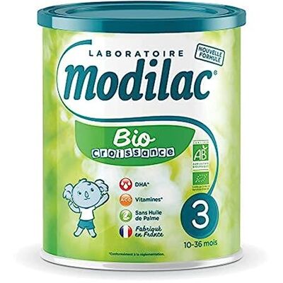 MODILAC Lait Bébé en Poudre 10 à 36 mois, Bio, 800g - Publicité MODILAC Lait Bébé en Poudre 10 à 36 mois, Bio, 800g - Publicité