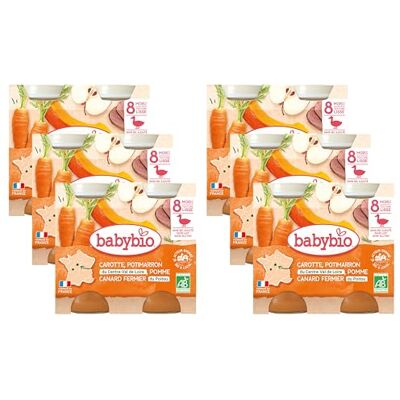 Babybio Pots Carotte Potimarron Pomme/Canard Fermier du Poitou 400 g Lot de 6 - Publicité Babybio Pots Carotte Potimarron Pomme/Canard Fermier du Poitou 400 g Lot de 6 - Publicité