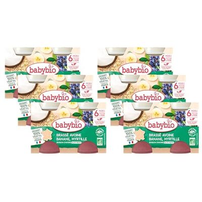 Babybio Petits Pots Brassé Végétal Avoine Banane Myrtille 2x130g 6+ mois BIO Lot de 6 - Publicité Babybio Petits Pots Brassé Végétal Avoine Banane Myrtille 2x130g 6+ mois BIO Lot de 6 - Publicité