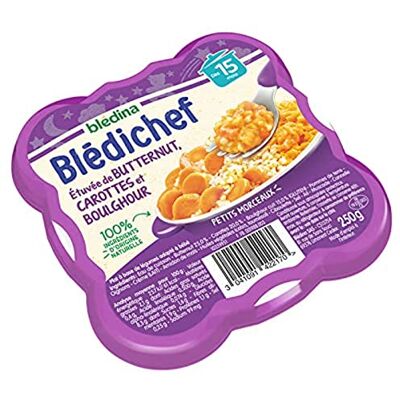 Blédina Bledina Blédichef Etuvée de Butternut Carottes et Bolghour Dès 15 Mois, 250g - Publicité Blédina Bledina Blédichef Etuvée de Butternut Carottes et Bolghour Dès 15 Mois, 250g - Publicité
