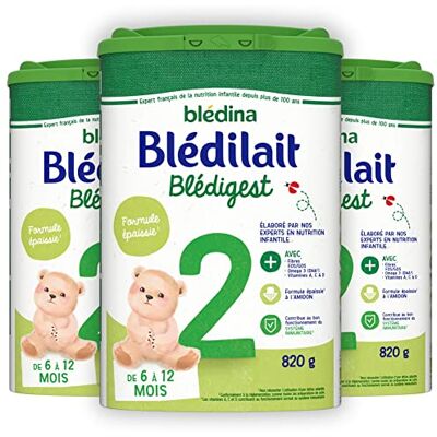 Gallia Blédina Blédilait Blédigest 2, Lait en Poudre pour Bébé, 6 à 12 Mois, Formule Epaissie, 820g (Boîtex3) - Publicité Gallia Blédina Blédilait Blédigest 2, Lait en Poudre pour Bébé, 6 à 12 Mois, Formule Epaissie, 820g (Boîtex3) - Publicité