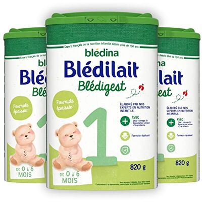 Gallia Blédina Blédilait Blédigest 1, Lait en Poudre pour Bébé, 0 à 6 Mois, Formule Epaissie, 820g (Boîtex3) - Publicité Gallia Blédina Blédilait Blédigest 1, Lait en Poudre pour Bébé, 0 à 6 Mois, Formule Epaissie, 820g (Boîtex3) - Publicité