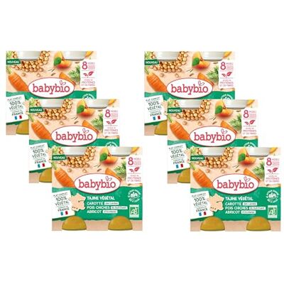 Babybio Petits pots Tajine de légumes Petits légumes de nos régions Boulghour Abricots d'Occitanie 8+ mois 2 x 200g BIO Lot de 6 - Publicité Babybio Petits pots Tajine de légumes Petits légumes de nos régions Boulghour Abricots d'Occitanie 8+ mois 2 x 200g BIO Lot de 6 - Publicité