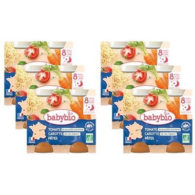 Babybio Petits Pots Compotée de Carottes Tomate/Pâtes- 2x200g Lot de 6 BIO - Publicité Babybio Petits Pots Compotée de Carottes Tomate/Pâtes- 2x200g Lot de 6 BIO - Publicité