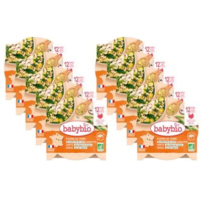 Babybio Assiette Pomme de terre Haricots verts Dinde 12+ mois BIO 230g Lot de 10 - Publicité Babybio Assiette Pomme de terre Haricots verts Dinde 12+ mois BIO 230g Lot de 10 - Publicité