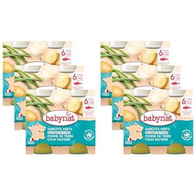 Babybio Petits Pots Pomme de Terre Haricots Verts de Vendée Colin 2x200g 6+ Mois BIO Lot de 6 - Publicité Babybio Petits Pots Pomme de Terre Haricots Verts de Vendée Colin 2x200g 6+ Mois BIO Lot de 6 - Publicité