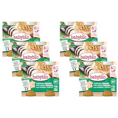 Babybio Petits pots Moussaka végétale Aubergines Pois chiches Tomates 6+ mois 2 x 200g BIO Lot de 6 - Publicité Babybio Petits pots Moussaka végétale Aubergines Pois chiches Tomates 6+ mois 2 x 200g BIO Lot de 6 - Publicité