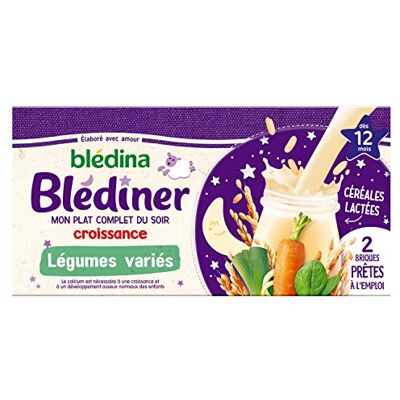 Blédina Blédîner 2 Briques Croissance Céréales et Légumes Variés de Bébé Dès 12 mois, 2 x 250ml - Publicité Blédina Blédîner 2 Briques Croissance Céréales et Légumes Variés de Bébé Dès 12 mois, 2 x 250ml - Publicité