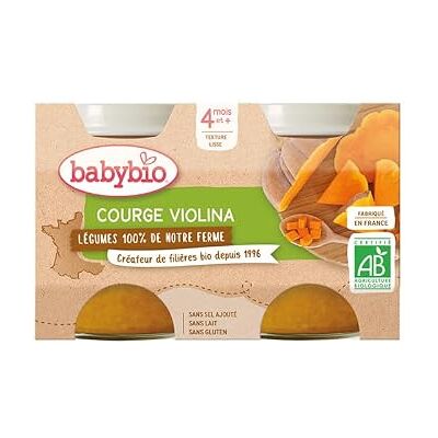 Babybio Purée de Courge Violina Bio pour Bébé - Publicité Babybio Purée de Courge Violina Bio pour Bébé - Publicité