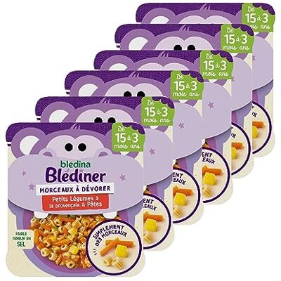 Blédina Morceaux à Dévorer avec Petits Légumes à la Provençale & Pâtes, 6 x 200g - Publicité Blédina Morceaux à Dévorer avec Petits Légumes à la Provençale & Pâtes, 6 x 200g - Publicité