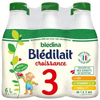 Blédina Blédilait Croissance de 1 à 3 ans, 6 x 1L - Publicité Blédina Blédilait Croissance de 1 à 3 ans, 6 x 1L - Publicité