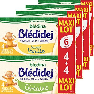 Blédina Blédidej Céréales bébé Lactées 16 Saveur Vanille / 16 Céréales Dès 6 Mois 32 briques de 250mL - Publicité Blédina Blédidej Céréales bébé Lactées 16 Saveur Vanille / 16 Céréales Dès 6 Mois 32 briques de 250mL - Publicité