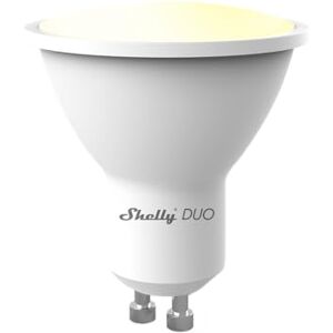 Shelly Duo GU10 Blanche Ampoule LED Wi-Fi connectée, 5 W 100-240 V~, 400 lm, Dimmable, Blanc chaud au blanc froid 2700 K – 6500 K, Efficacité Classe G, Commande à distance app - Publicité Shelly Duo GU10 Blanche Ampoule LED Wi-Fi connectée, 5 W 100-240 V~, 400 lm, Dimmable, Blanc chaud au blanc froid 2700 K – 6500 K, Efficacité Classe G, Commande à distance app - Publicité