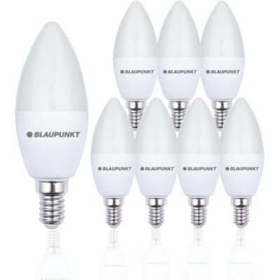 Blaupunkt Ampoule LED Flamme E14 7W équiv. 50W 4000K Blanc neutre, Lot de 8 - Publicité Blaupunkt Ampoule LED Flamme E14 7W équiv. 50W 4000K Blanc neutre, Lot de 8 - Publicité