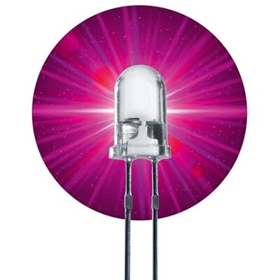 Lumetheus LED Diodes électroluminescentes 5mm couleur Rose Ultra-lumineux 15.000 mcd 25 pièces 2-3V 2 Pin LEDs Ampoule Diode à souder - Publicité Lumetheus LED Diodes électroluminescentes 5mm couleur Rose Ultra-lumineux 15.000 mcd 25 pièces 2-3V 2 Pin LEDs Ampoule Diode à souder - Publicité