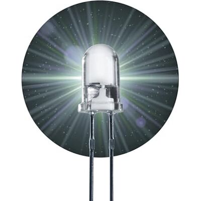 Lumetheus LED Diodes électroluminescentes 5mm couleur BlancUltra-lumineux 25.000 mcd 100 pièces 2-3V 2 Pin LEDs Ampoule Diode à souder - Publicité Lumetheus LED Diodes électroluminescentes 5mm couleur BlancUltra-lumineux 25.000 mcd 100 pièces 2-3V 2 Pin LEDs Ampoule Diode à souder - Publicité