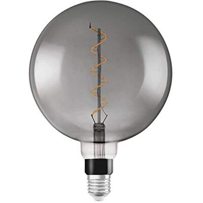 Osram Lamps Vintage Edition 1906 Ampoule LED à Filament Spirale, Culot E27, Forme Globe 200mm Fumée, Dimmable, Blanc Chaud 1800K, 5W 4058075270022 - Publicité Osram Lamps Vintage Edition 1906 Ampoule LED à Filament Spirale, Culot E27, Forme Globe 200mm Fumée, Dimmable, Blanc Chaud 1800K, 5W 4058075270022 - Publicité