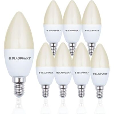 Blaupunkt Ampoule LED Flamme E14 7W équiv. 50W 2700K Blanc chaud, Lot de 8 - Publicité Blaupunkt Ampoule LED Flamme E14 7W équiv. 50W 2700K Blanc chaud, Lot de 8 - Publicité