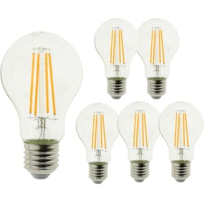 Blaupunkt Ampoule Edison E27 A60 rétro, culot à vis, 8 Watt 2700K, Lot de 6 Forme poire standard, Filament droit apparent, Style loft et industriel, Lot familial pour couloir, chambre et entrée - Publicité Blaupunkt Ampoule Edison E27 A60 rétro, culot à vis, 8 Watt 2700K, Lot de 6 Forme poire standard, Filament droit apparent, Style loft et industriel, Lot familial pour couloir, chambre et entrée - Publicité