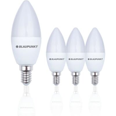 Blaupunkt Ampoule LED E14 – Bougie – Éclairages pour Pièces – 6.8W – Remplacement de 50W – Dépolie – Blanc Naturel 4000K – 680 lumens – Lampe Économe en Énergie et en Coûts – Lot de 4 - Publicité Blaupunkt Ampoule LED E14 – Bougie – Éclairages pour Pièces – 6.8W – Remplacement de 50W – Dépolie – Blanc Naturel 4000K – 680 lumens – Lampe Économe en Énergie et en Coûts – Lot de 4 - Publicité