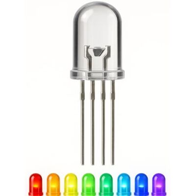 Lumetheus LED Diodes électroluminescentes 5mm 5 mm RVB 50 pièces Rouge = 400 mcd/Vert = 1500 mcd/Bleu = 700 mcd 2-3V 4 Pin LEDs Ampoule Diode à souder - Publicité Lumetheus LED Diodes électroluminescentes 5mm 5 mm RVB 50 pièces Rouge = 400 mcd/Vert = 1500 mcd/Bleu = 700 mcd 2-3V 4 Pin LEDs Ampoule Diode à souder - Publicité